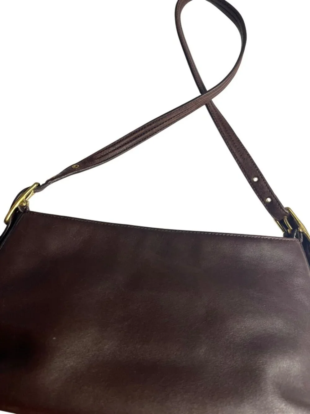 Coach VTG Legacy Shoulder Bag Brown Leather C23-9861 Adj. Strap Top-Zip Close